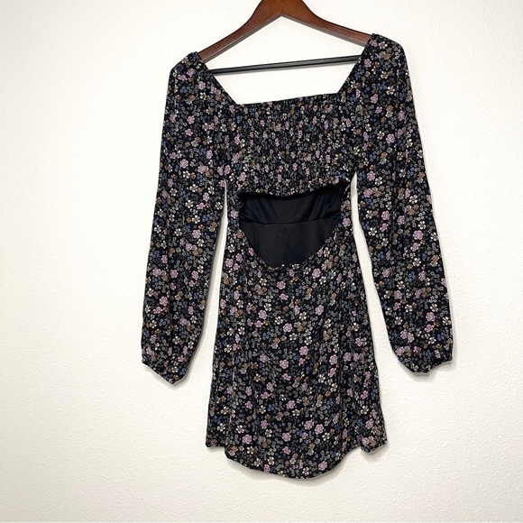 Anthropologie All in Favor square neck open back long sleeves mini dress size XS - Picture 6 of 10